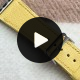 Jaune Poussin Goatskin Watch Strap with Yellow Stitching for all Apple Watches